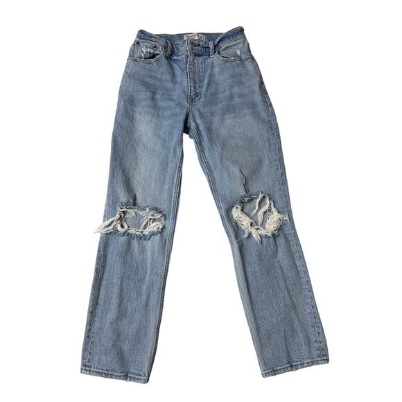 Abercrombie & Fitch Denim - Abercrombie 90s Straight Ultra High Rise Distressed Jeans 26